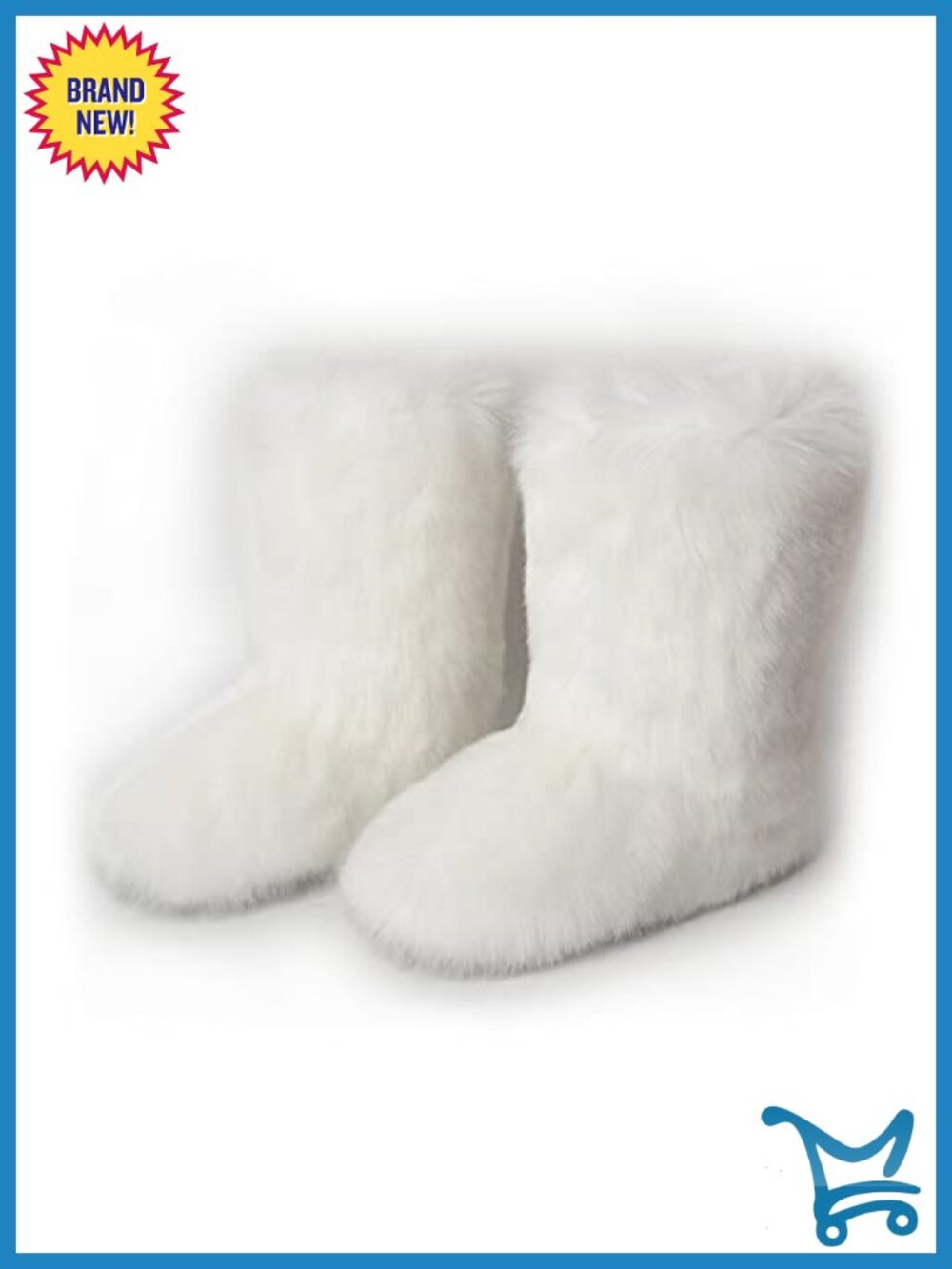 Faux Fur Fluffy Round Toe Suede Winter Snow Boots Flat Shoes